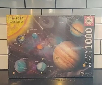 Educa NEON SOLAR SYSTEM 1000 Pcs PUZZLE Glow in the Dark PLANETS Space (GSHF3) - Image 1 of 3