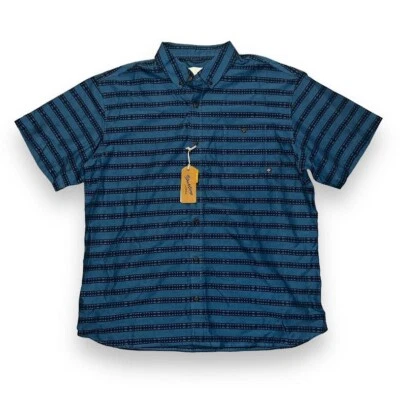 Duck Camp Short Sleeve Button Down Daily Shirt Blue Fishbone Men’s XXL NWT - Image 1 of 4