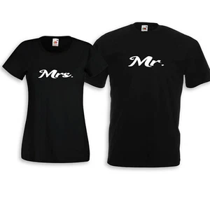 Mr & Mrs TShirt Frau Ehemann Freundin Valentinstag Hochzeit Geschenk Hochzeit - Bild 1 von 7