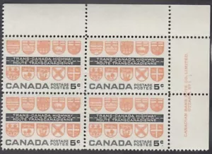 Canada - #400 Trans Canada Highway Plate Block - MNH - Picture 1 of 1