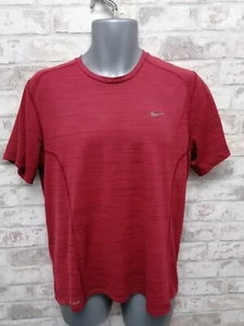 Nike Dri-Fit T-Shirt Herren Große L Rot Fitted Swoosh Sport Kurzarm - Bild 1 von 10