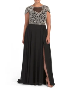 MAC DUGGAL Plus Gown With Jewel Embroidered Bodice (size 14W) - Picture 1 of 3