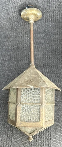 Lovely Vintage Brass Outside Porch Light / Lantern *Restoration* See Description Cover
