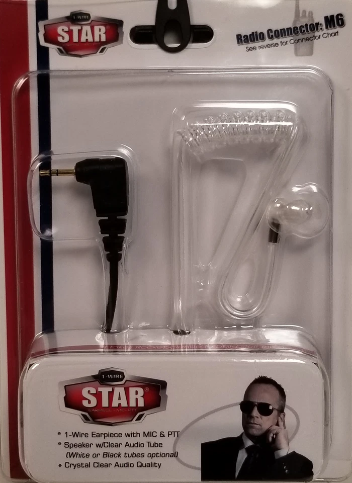 STARM6 - Bobina acústica transparente Klein de un solo pin para hablar de radios Foto 1 de 1