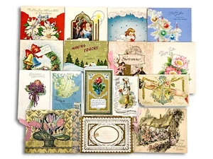 Lot of 16 Antique Victorian Trade Cards Greeting  Cards - Picture 1 of 11