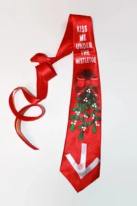 Mens Christmas Musical Tie Light Up Novelty Gift Office Staff Party MISTLETOE - Picture 1 of 5