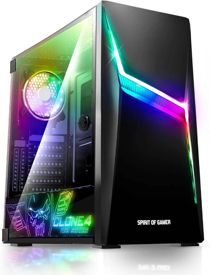 - CLONE 4 - Case PC Gaming RGB Con Parete Trasparente in Vetro Temperato - Crea  - Immagine 1 di 4