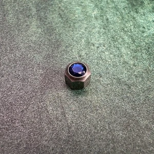 Cartier Santos Galbée SM Krone Stahl mit blauem Stein für Ref. 1565, 1567 - Bild 1 von 2