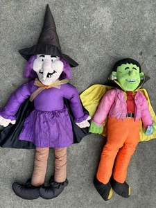Vintage 5 Ft. Witch Halloween Decor Nylon Plush Pair Tb Toy Trading Co. - Picture 1 of 16