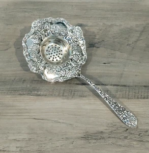Godinger Versilbert Übertasse Teesieb Olde Bouquet Blumenmuster Vintage - Bild 1 von 15
