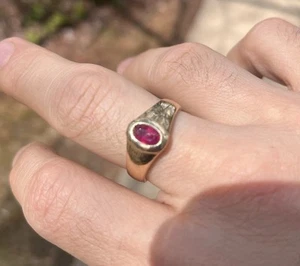 Superb Unheated Burma Ruby solid 18k yellow gold Ring & Certificate - Picture 1 of 12