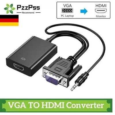 VGA Auf HDMI Adapter Mit Audiokabel VGA Zu HDMI Für PC, Laptop - Bild 1 von 4