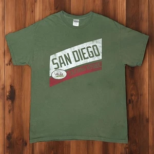 San Diego California Republic T-Shirt Mens Large Olive Green Casual Streetwear - Picture 1 of 5