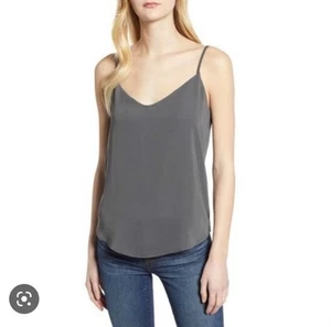 NUEVO CON ETIQUETAS J. Camiseta sin mangas Crew gris pizarra correa ajustable camisola talla 8 cuello en V - Imagen 1 de 9