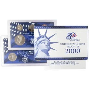 2000 S US Mint Proof Set Original Regierungsverpackung - Bild 1 von 9