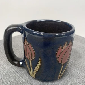 GRANDE TAZZA MARA in gres Messico tulipano fiori studio arte ceramica 16 oz - Foto 1 di 9