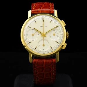 Zenith Tricompax Chronograph 60er 18 kt Gold Handaufzug Z146PS gewartet - Bild 1 von 9