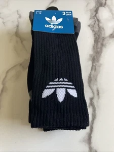 Neu Adidas Sport Designer Logo feuchtigkeitsableitend 3er-Pack Crew-Schnitt-Socken für Herren schwarz - Bild 1 von 6