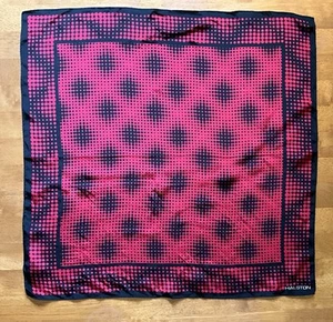Halston Red Geometric Illusion Red Black Polka Dot 20" Classic Designer Luxury - Picture 1 of 10