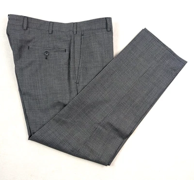 Брюки BROOKS BROTHERS Regent шерстяные мохеровые VBC плоские спереди размер 34 x 29 серые клетчатые - Изображение 1 из 4