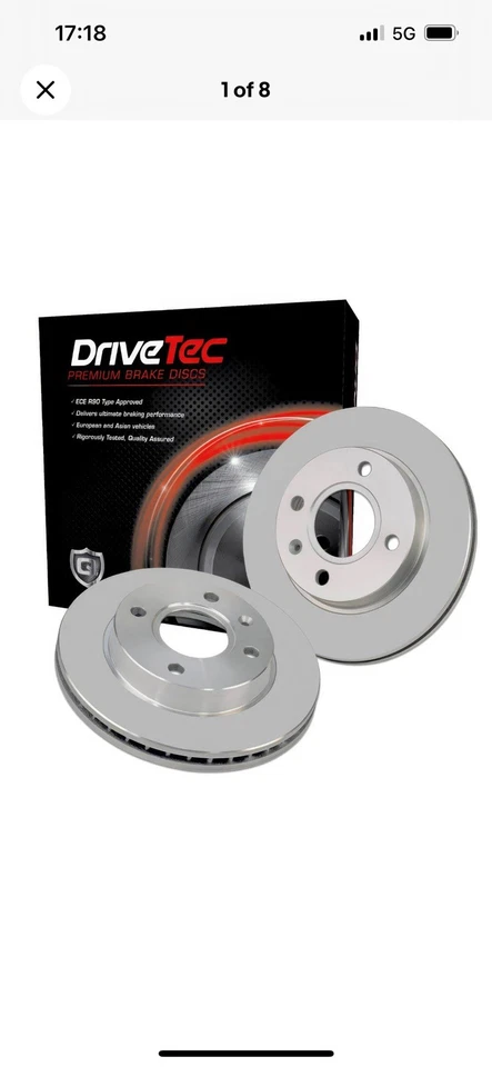 DISCOS DE FRENO X2 316mm DELANTEROS PARA FORD LAND ROVER VOLVO DRIVETEC DM4123C Foto 1 de 2