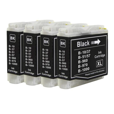 4 Nero Cartucce di inchiostro per Brother DCP-157C, DCP-750CN, MFC-235C - Bild 1 von 4