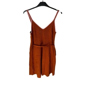 BODEN Womens Burnt Orange Crochet Edge Rib Dress Size 14R BNWT - - Picture 1 of 10