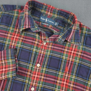 Ralph Lauren Men's Classic Fit Plaid Flannel Shirt Button Down L - Picture 1 of 6