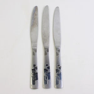 Menge 3 Oneida quadratisches Muster solide Tafelmesser glänzend mattiert 9,5 Zoll - Bild 1 von 5