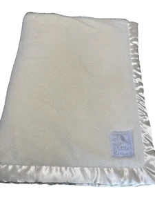 Parent's Choice Little Dreams Cream Plush Blanket Minky Satin Trim Reversible - Picture 1 of 14