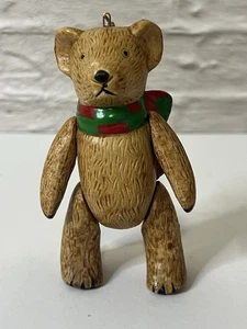 Oso de peluche articulado de cerámica adorno de Navidad estante cuidador articulado - Imagen 1 de 11
