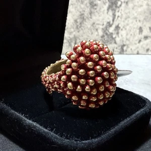 DANIELA DE MARCHI Alghero Dome Ring Size Q (adj) In Poppy Brass NWT Italian - Picture 1 of 8