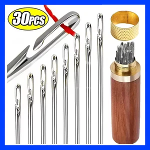 30pcs Easy Thread Side Slot Sewing Needles Stainless Steel Hand Mending Sewing - Picture 1 of 7