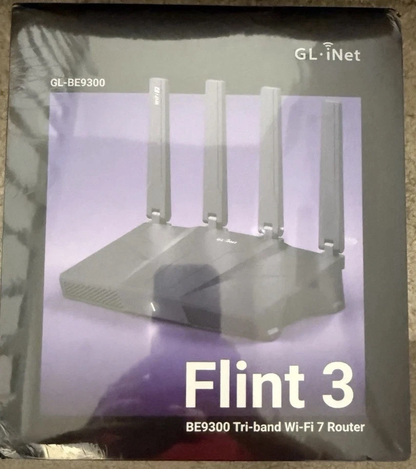 GL.iNet GL-BE9300(Flint 3) WiFi 7 Router WireGuard Gaming MLO AdGuard Brand New! - Image 1 of 1
