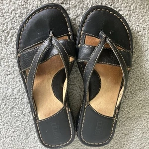 Born Brown Leather Size 6/36.5 Women’s Thong Sandals~Cushioned Comfort~ Bohemian - Picture 1 of 12