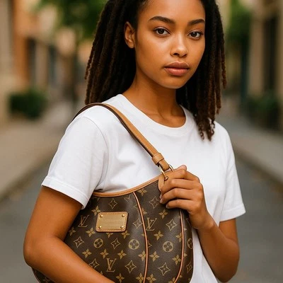 Louis Vuitton Monogram Galleria PM Shoulder Bag, Vachetta Leather 2011 *SD1141  - Image 1 of 4