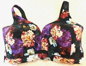Cacique Lightly Lined No Wire 40G Multicolor Floral Print Full Coverage Bra - Picture 1 of 4