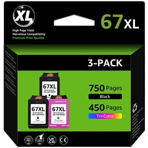 Cartucho de tinta 67XL para inyección de tinta HP 67 2700 2755 4152 4155 Envy 6010 6055 6458 - Imagen 1 de 11