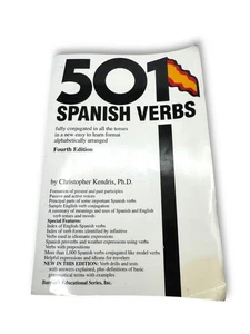 501 Spanish Verbs Fully Conjugated 4th Edition Christopher Kendris Ph.D. - Picture 1 of 6
