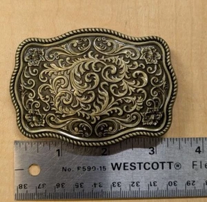 Gold Western Style Belt Buckle Metal BU65 - Picture 1 of 2