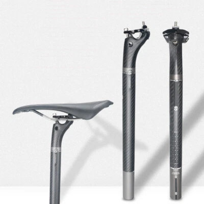 TOSEEK 3K Carbon Fibre Seatpost Bicycle MTB Road Bike Seat Post - Image 1 of 4