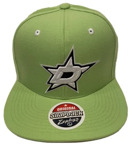 Zephyr NHL Dallas Stars “Z11 Neon” Flat Bill SnapBack Hat BRAND NEW WITH TAGS - Picture 1 of 5