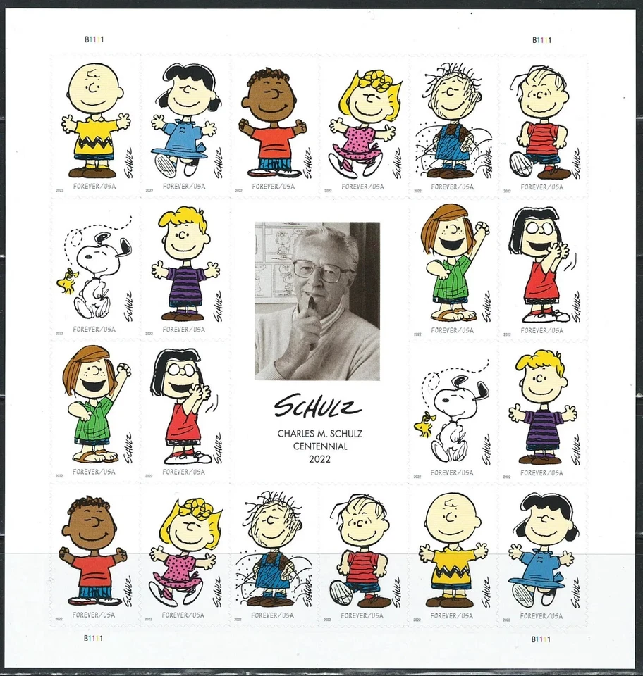 Mint US Charles Schulz Pane of 20 Forever Stamps Scott# 5726 (MNH) - Image 1 of 1