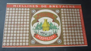 Großes altes Vintage 1910er - französisches SÜSSIGKEITENETIKETT Miellines De Bretagne Nerand Fils - Bild 1 von 1