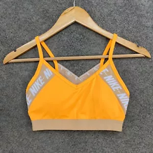 Nike Womens Tank Top Size S Small Yellow Padded Chest Crop Sleeveless 50711 - Picture 1 of 9