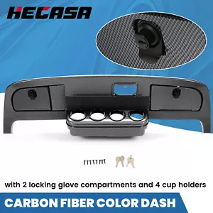 Dash Cover Dashboard Carbon Fiber Color W/ Cup Holders Fits EZGO TXT Golf Carts - Picture 1 of 14