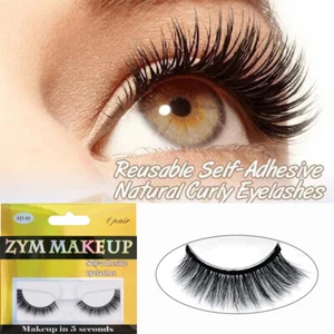 ✹Glue Free False Eyelashes Natural Curly Reusable Self-adhesive 3D Mink Lashes~ - Picture 1 of 22