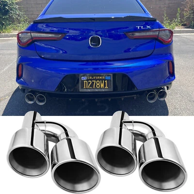 Para Acura TLX TL 2.5" a 4" Doble Tubo de Escape Puntas Doble Pared Acero Inoxidable Foto 1 de 4