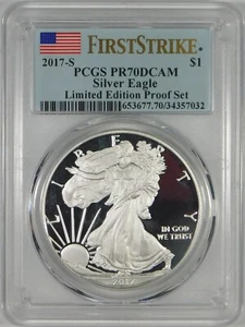 2017-S $1 Proof Silver Eagle Coin PCGS PR70 DCAM *First Strike-Lim. Ed. Pr. Set* - Picture 1 of 2