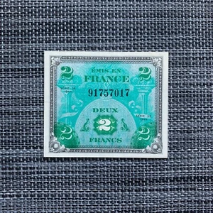 *** Billete francés 2 francos 1944 (moneda de ocupación aliada) Francia Segunda Guerra Mundial - Imagen 1 de 5